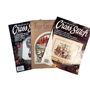 Vintage 3pc Lot The Love of Cross Stitch Books 1993 1988 1985 Frosty Morning